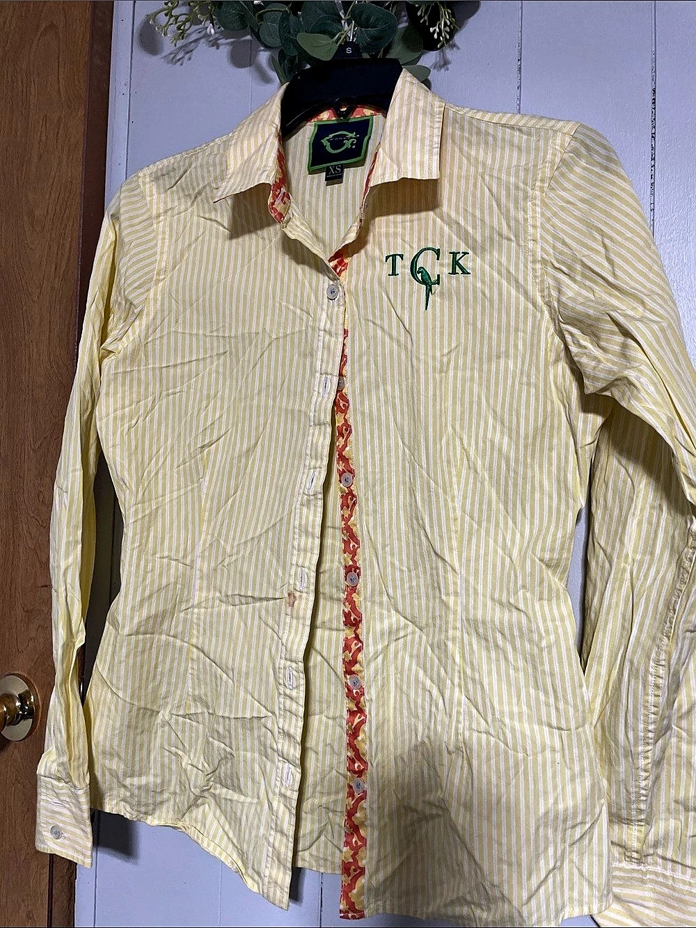 Wonder C Striped Button Down in Yellow & White Size XS